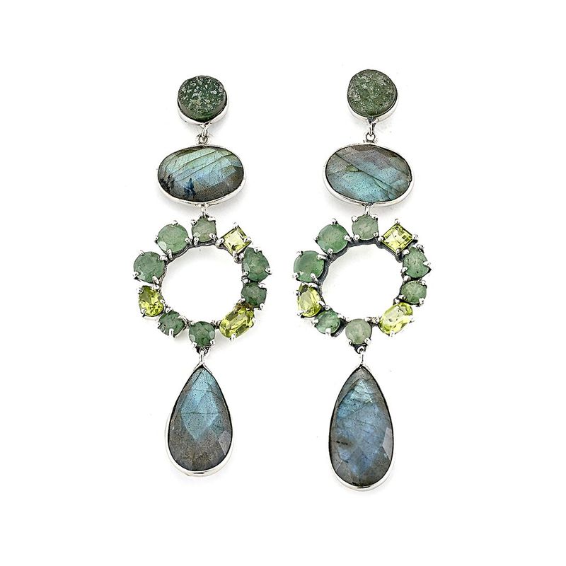 Samuel B. Silver Gemstone Drop Earrings